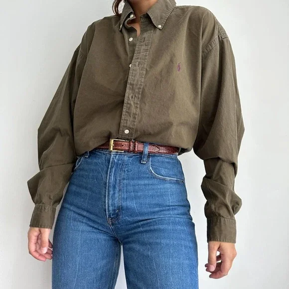 Vintage Ralph Lauren Cotton Button Down Shirt - Picture 3 of 8